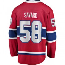 M.Canadiens #58 David Savard Fanatics Branded Home Breakaway Player Jersey Red Stitched American Hockey Jerseys