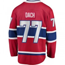 M.Canadiens #77 Kirby Dach Fanatics Branded Home Breakaway Player Jersey Red Stitched American Hockey Jerseys