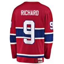M.Canadiens #9 Maurice Richard Fanatics Branded Premier Breakaway Retired Player Jersey Red Stitched American Hockey Jerseys