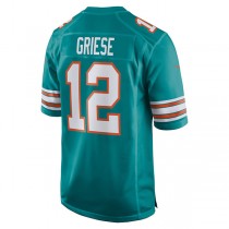 M.Dolphins #12 Bob Griese Aqua Retired Player Jersey Stitched American Football Jerseys