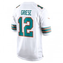 M.Dolphins #12 Bob Griese White Retired Player Jersey Stitched American Football Jerseys