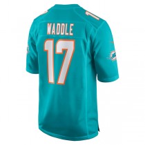 M.Dolphins #17 Jaylen Waddle Aqua Game Player Jersey Stitched American Football Jerseys