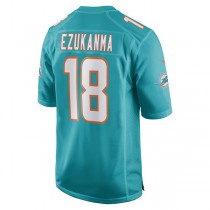 M.Dolphins #18 Erik Ezukanma Aqua Game Player Jersey Stitched American Football Jerseys