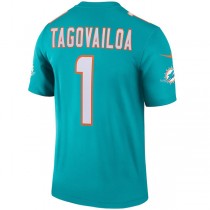 M.Dolphins #1 Tua Tagovailoa Aqua Legend Jersey Stitched American Football Jerseys