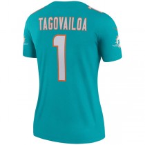 M.Dolphins #1 Tua Tagovailoa Aqua Legend Jersey Stitched American Football Jerseys