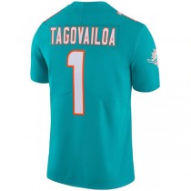 M.Dolphins #1 Tua Tagovailoa Aqua Vapor Limited Jersey Stitched American Football Jerseys