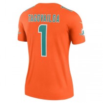 M.Dolphins #1 Tua Tagovailoa Orange Inverted Legend Jersey Stitched American Football Jerseys