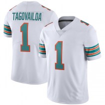 M.Dolphins #1 Tua Tagovailoa White 2nd Alternate Vapor Limited Jersey Stitched American Football Jerseys