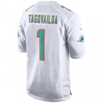 M.Dolphins #1 Tua Tagovailoa White Game Jersey Stitched American Football Jerseys