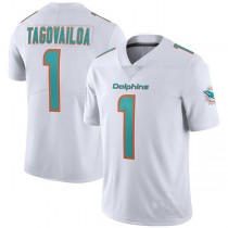 M.Dolphins #1 Tua Tagovailoa White Vapor Limited Jersey Stitched American Football Jerseys