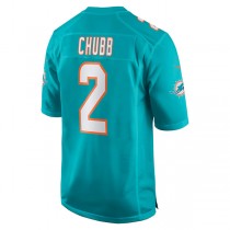 M.Dolphins #2 Bradley Chubb Aqua Game Player Jersey Stitched American Football Jerseys