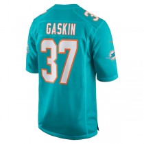 M.Dolphins #37 Myles Gaskin Aqua Game Jersey Stitched American Football Jerseys