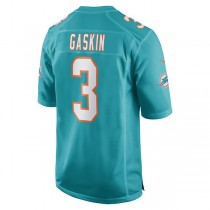 M.Dolphins #3 Myles Gaskin Aqua Game Player Jersey Stitched American Football Jerseys