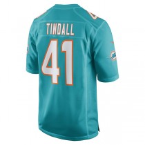 M.Dolphins #41 Channing Tindall Aqua Game Player Jersey Stitched American Football Jerseys