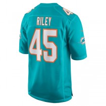 M.Dolphins #45 Duke Riley Aqua Game Jersey Stitched American Football Jerseys