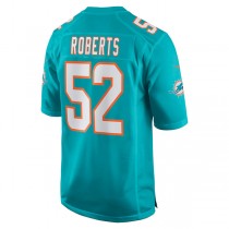 M.Dolphins #52 Elandon Roberts Aqua Game Player Jersey Stitched American Football Jerseys