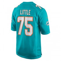 M.Dolphins #75 Greg Little Aqua Game Jersey Stitched American Football Jerseys