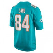 M.Dolphins #84 Hunter Long Aqua Game Jersey Stitched American Football Jerseys