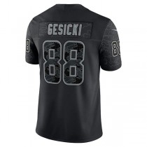 M.Dolphins #88 Mike Gesicki Black RFLCTV Limited Jersey Stitched American Football Jerseys