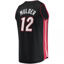 M.Heat #12 Mychal Mulder Fanatics Branded 2021-22 Fast Break Replica Jersey Icon Edition Black Stitched American Basketball Jersey
