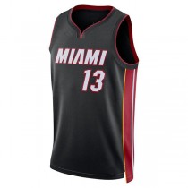 M.Heat #13 Bam Adebayo Unisex 2022-23 Swingman Jersey Icon Edition Black Stitched American Basketball Jersey
