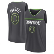 M.Timberwolves #0 D'Angelo Russell Fanatics Branded 2022-23 Fast Break Replica Jersey Anthracite Statement Edition Stitched American Basketball Jersey