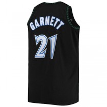 M.Timberwolves #21 Kevin Garnett Mitchell & Ness Big & Tall Hardwood Classics Jersey Black Stitched American Basketball Jersey