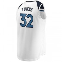 M.Timberwolves #32 Karl-Anthony Towns Fanatics Branded Fast Break Replica Jersey Association Edition White Stitched American Basketball Jersey