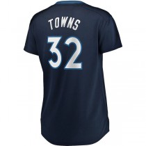 M.Timberwolves #32 Karl-Anthony Towns Fanatics Branded Women's Fast Break Replica Jersey Navy Stitched American Basketball Jersey