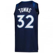 M.Timberwolves #32 Karl-Anthony Towns Unisex 2022-23 Swingman Jersey Icon Edition Navy Stitched American Basketball Jersey