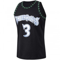 M.Timberwolves #3 Stephon Marbury Mitchell & Ness 1997-98 Hardwood Classics Swingman Player Jersey Black Stitched American Basketball Jersey