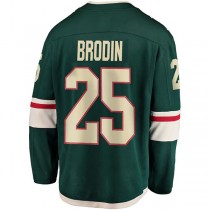 M.Wild #25 Jonas Brodin Fanatics Branded Youth Breakaway Player Jersey Green Stitched American Hockey Jerseys