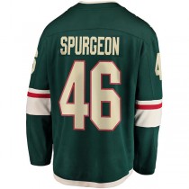 M.Wild #46 Jared Spurgeon Fanatics Branded Youth Breakaway Player Jersey Green Stitched American Hockey Jerseys