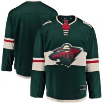 M.Wild Fanatics Branded Breakaway Home Jersey Green Stitched American Hockey Jerseys