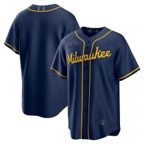 Milwaukee Brewers Navy Alternate Replica Team Jersey Baseball Jerseys