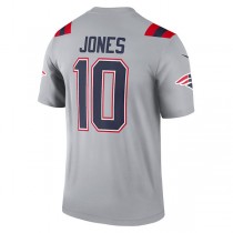 NE.Patriots #10 Mac Jones Gray Inverted Legend Jersey Stitched American Football Jerseys
