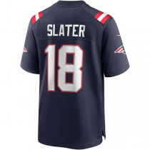 NE.Patriots #18 Matthew Slater Navy Game Player Jersey Stitched American Football Jerseys