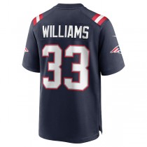 NE.Patriots #33 Joejuan Williams Navy Game Jersey Stitched American Football Jerseys