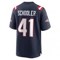 NE.Patriots #41 Brenden Schooler Navy Game Player Jersey Stitched American Football Jerseys