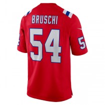 NE.Patriots #54 Tedy Bruschi Red Retired Player Alternate Game Jersey Stitched American Football Jerseys