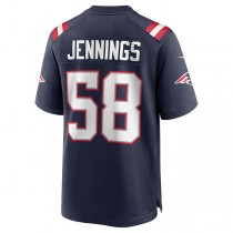 NE.Patriots #58 Anfernee Jennings Navy Team Game Jersey Stitched American Football Jerseys