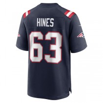NE.Patriots #63 Chasen Hines Navy Game Player Jersey Stitched American Football Jerseys