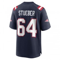 NE.Patriots #64 Andrew Stueber Navy Game Player Jersey Stitched American Football Jerseys