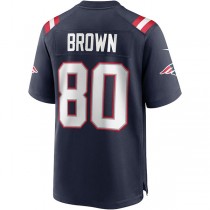 NE.Patriots #80 Troy Brown Navy Game Retired Player Jersey Stitched American Football Jerseys