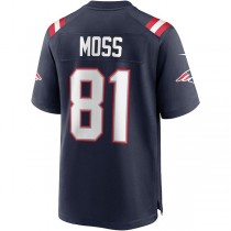 NE.Patriots #81 Randy Moss Navy Game Retired Player Jersey Stitched American Football Jerseys