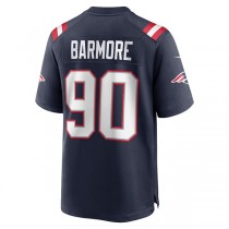 NE.Patriots #90 Christian Barmore Navy Player Game Jersey Stitched American Football Jerseys