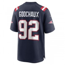 NE.Patriots #92 Davon Godchaux Navy Game Jersey Stitched American Football Jerseys