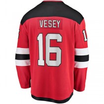 NJ.Devils #16 Jimmy Vesey Fanatics Branded Home Breakaway Player Jersey Red Stitched American Hockey Jerseys