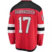 NJ.Devils #17 Yegor Sharangovich Fanatics Branded 2017-18 Home Breakaway Replica Jersey Red Stitched American Hockey Jerseys