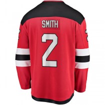 NJ.Devils #2 Brendan Smith Fanatics Branded Home Breakaway Player Jersey Red Stitched American Hockey Jerseys